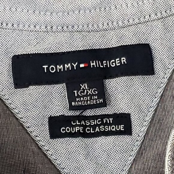 Tommy Hilfiger Mens Blue Long Sleeve Button Down Shirt Classic Fit XL - Picture 3 of 4
